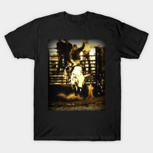 Bull Riding Rodeo Cowboy Rustic Country Western T-Shirt